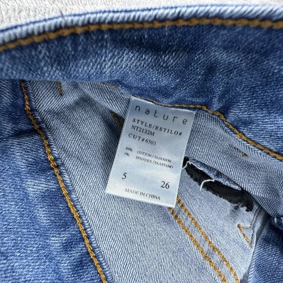 Nature Flare Leg Jeans Womens Size 26 Mid Rise Button Fly Coin Pockets Blue - Picture 6 of 12